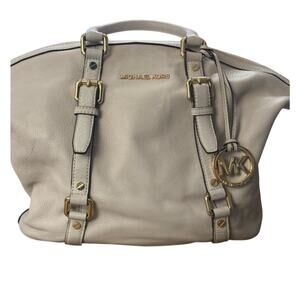 Michael Kors Bedford Legacy Medium Light Cream Convertible Satchel Pristine EUC